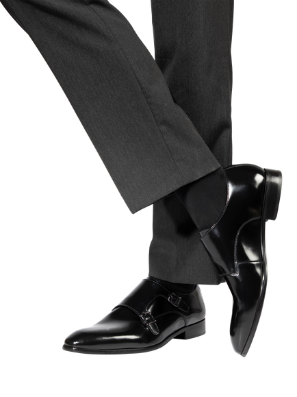 Jones Bootmaker Naveen Leather Monk Shoes - view 2, Black