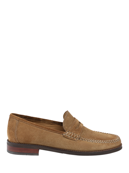 Jones Bootmaker Quennell Suede Penny Loafers, Tan