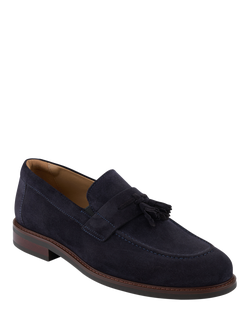 Jones Bootmaker Rodrigo Wide Fit SuedeTassel Loafers - view 2, Navy