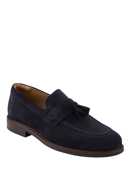Jones Bootmaker Rodrigo Wide Fit SuedeTassel Loafers - view 2, Navy