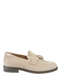 Jones Bootmaker Rodrigo Wide Fit SuedeTassel Loafers, Sand, Sand
