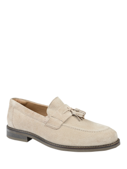 Jones Bootmaker Rodrigo Wide Fit SuedeTassel Loafers, Sand - view 2, Sand