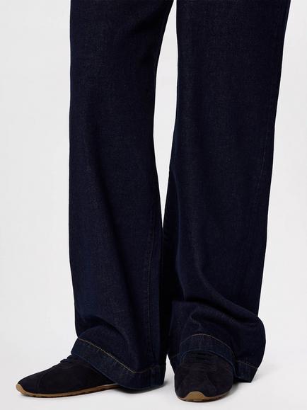 Whistles Soft Suede Unlined Trainers, Navy - view 2, Navy