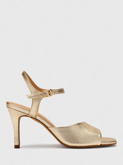 Whistles Asymmetric High Heeled Sandals, Gold, Gold
