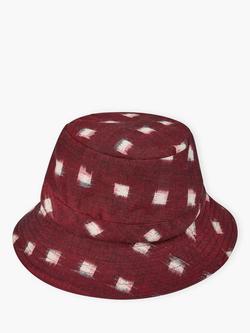 Brora Ikat Print Bucket Hat, Cranberry
