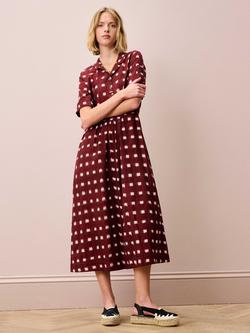 Brora Ikat Print Utility Shirt Dress, Cranberry