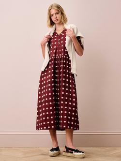 Brora Ikat Print Utility Shirt Dress - view 2, Cranberry