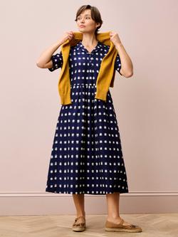 Brora Ikat Print Utility Shirt Dress, Navy
