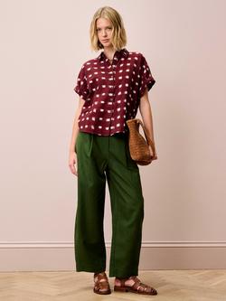 Brora Ikat Print Utility Shirt - view 2, Cranberry