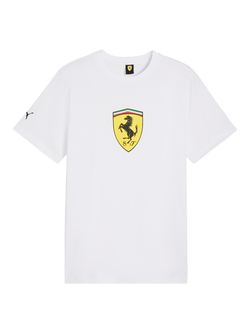 PUMA Ferrari Cotton Blend Regular Fit Short Sleeve T-Shirt, Puma White, Puma White