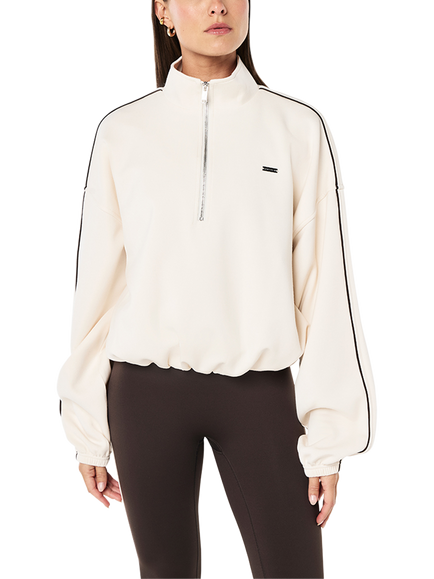 P.E Nation Precision Half Zip Fleece Top, Whisper White, Whisper White