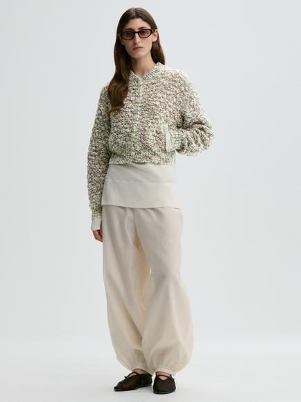 By Malene Birger Gianna Textured Wool/Cotton Tweed Cardigan, Seacrest, Seacrest