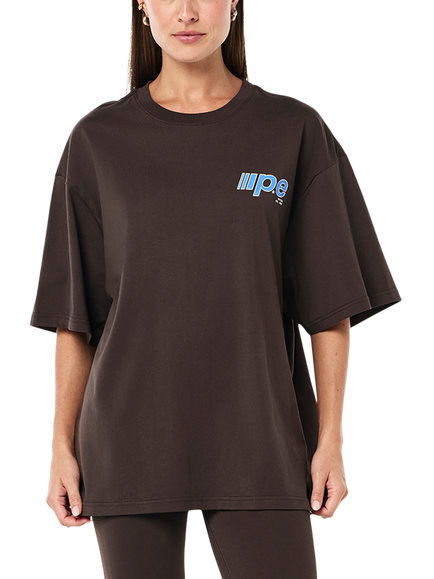 P.E Nation Glide Oversized Cotton T-Shirt, Coffee, Coffee