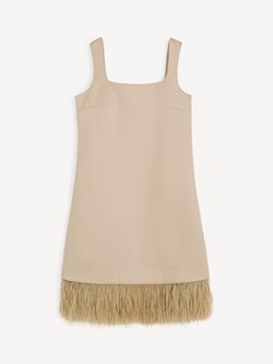By Malene Birger Elva Sleeveless A-Line Mini Dress, Old Beige, Old Beige