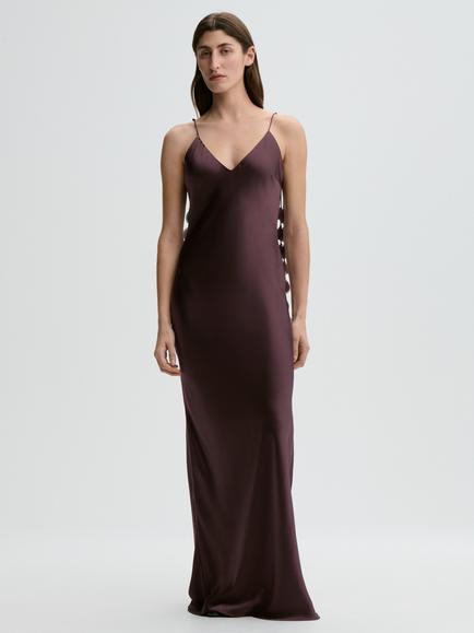 By Malene Birger Pascale Strappy Silk Maxi Dress, Aubergine, Aubergine