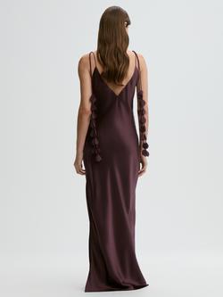 By Malene Birger Pascale Strappy Silk Maxi Dress, Aubergine - view 2, Aubergine