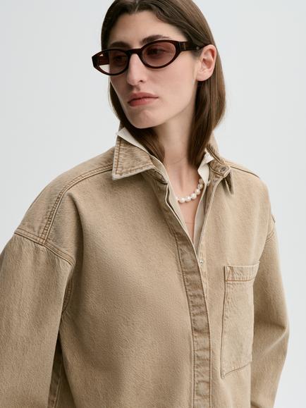 By Malene Birger Dea Denim Shirt, Toasted Coconut - view 2, Toasted Coconut
