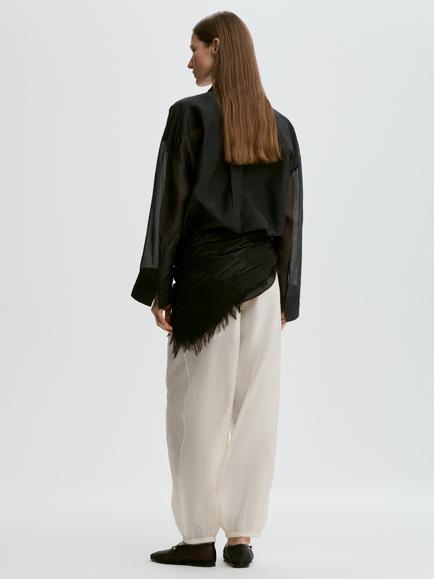 By Malene Birger Derris Organza Long Sleeve Shirt, Black - view 2, Black
