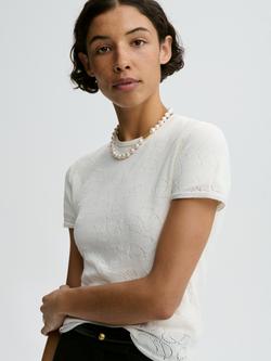 By Malene Birger Brit Textured T-Shirt, Soft White, Soft White