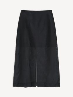 By Malene Birger Esta  Silk and Organic Cotton Blend Maxi Skirt, Black, Black