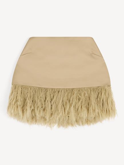 By Malene Birger Melva Sleeveless Feather Fringed Top, Old Beige, Old Beige