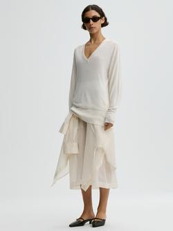 By Malene Birger Derya V-Neck Jumper, White - view 2, White
