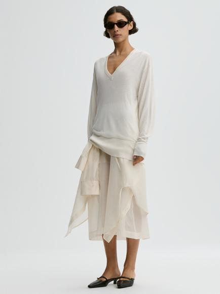 By Malene Birger Derya V-Neck Jumper, White, White