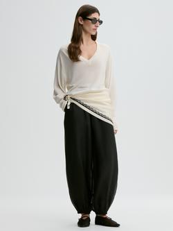 By Malene Birger Lumas Tailored Silk Blend Organza Trousers, Black - view 2, Black