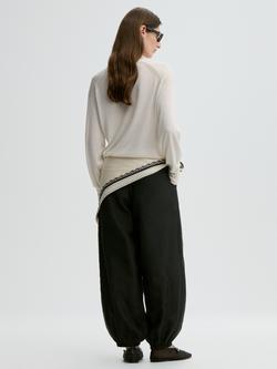 By Malene Birger Lumas Tailored Silk Blend Organza Trousers, Black - view 2, Black