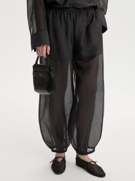 By Malene Birger Lumas Tailored Silk Blend Organza Trousers - view 2, Black