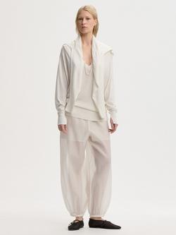 By Malene Birger Lumas Tailored Silk Blend Organza Trousers, Soft White, Soft White