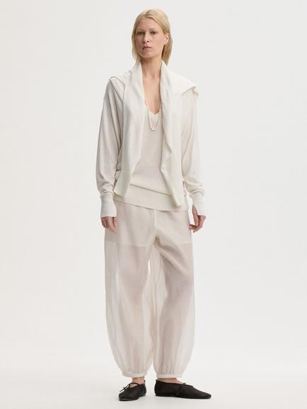 By Malene Birger Lumas Tailored Silk Blend Organza Trousers, Soft White, Soft White