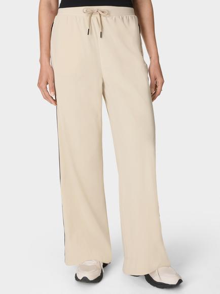 Sweaty Betty Explorer Wide Leg Trousers, Black, Barley Beige