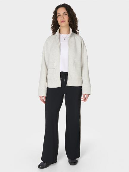Sweaty Betty Wind Down Patch Pocket Zip Through, Ice Grey Marl