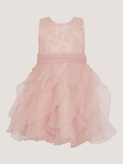 Monsoon Baby Daisy Ruffle Party Dress, Pink, Pink