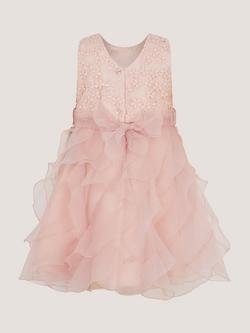 Monsoon Baby Daisy Ruffle Party Dress, Pink - view 2, Pink