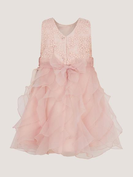 Monsoon Baby Daisy Ruffle Party Dress, Pink - view 2, Pink