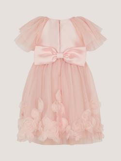 Monsoon Baby Eden Appliqué Rose Tulle Dress, Pink - view 2, Pink