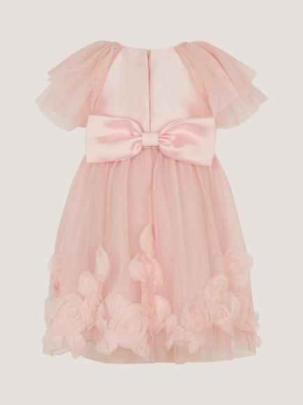 Monsoon Baby Eden Appliqué Rose Tulle Dress, Pink - view 2, Pink