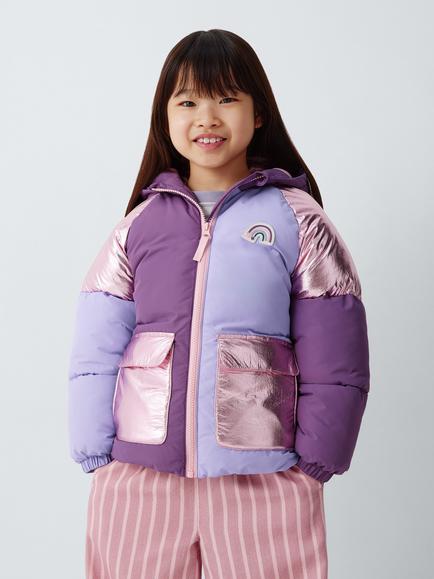 John Lewis Kids' Colourblock Shower Resistant Padded Jacket, Multi, Multi