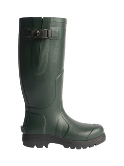Hunter Balmoral MK II Natural Rubber Chunky Sole Boots, Dark Olive/Black, Dark Olive/Black