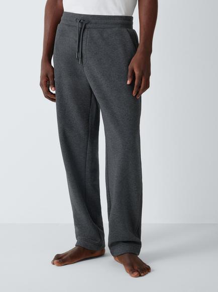 John Lewis Fleece Lounge Joggers, Grey Charcoal - view 2, Grey Charcoal
