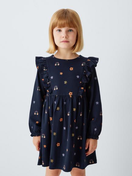 John Lewis Kids' Icon Jersey Dress, Blue, Blue