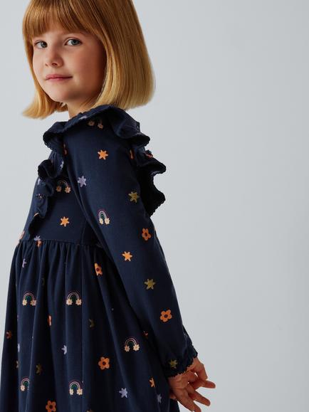 John Lewis Kids' Icon Jersey Dress, Blue - view 2, Blue