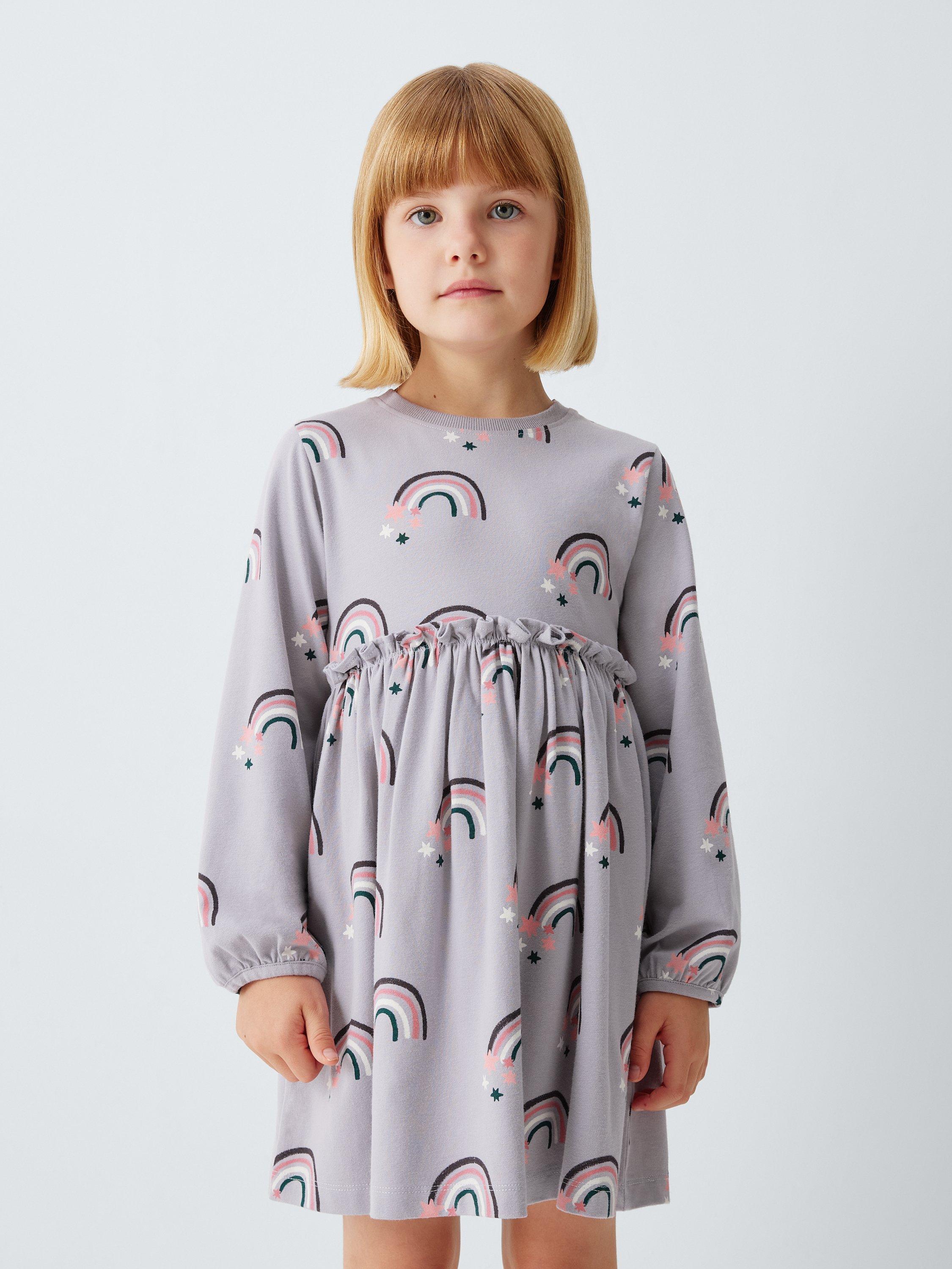 rainbow jersey dress John Lewis Kids' Dress, Blue Casual dresses