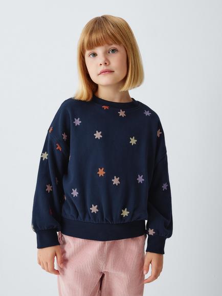 John Lewis Kids' Star Embroidered Jumper, Multi, Multi