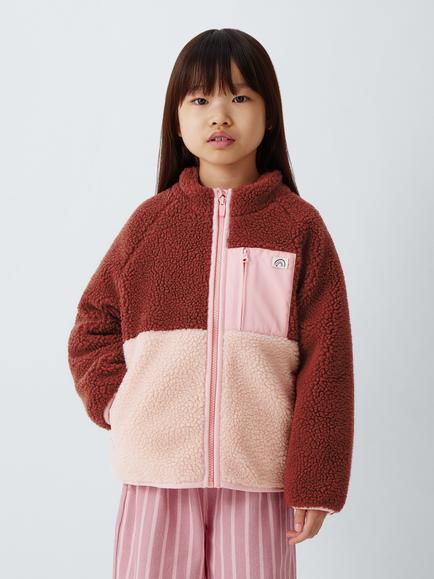 John Lewis Kids' Colourblock Fleece Jacket, Multi, Multi