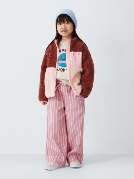 John Lewis Kids' Colourblock Fleece Jacket, Multi - view 2, Multi