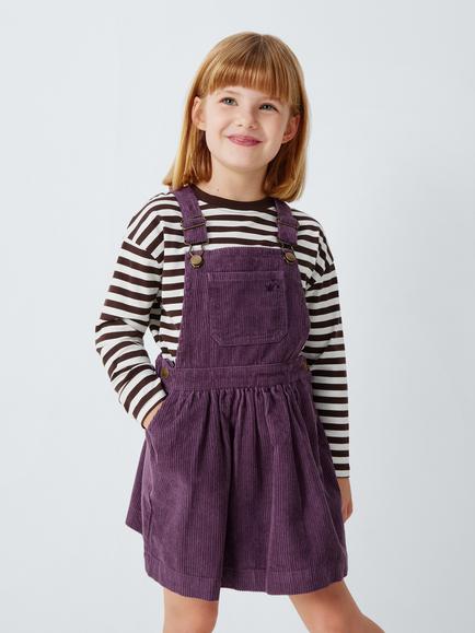 John Lewis Kids' Corduroy Pinafore, Purple, Purple