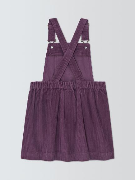 John Lewis Kids' Corduroy Pinafore, Purple - view 2, Purple